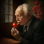 Carl Gustav Jung a punto de fumarse un tomate como si fuera una pipa.